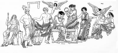 „Roscher 1 2 1870 - Hebe und Herakles“ von WolfgangRieger - Wilhelm Heinrich Roscher: Ausführliches Lexikon der griechischen und römischen Mythologie. v. 1,2., p. 1870. Lizenziert unter Public domain über Wikimedia Commons - http://commons.wikimedia.org/wiki/File:Roscher_1_2_1870_-_Hebe_und_Herakles.png#mediaviewer/File:Roscher_1_2_1870_-_Hebe_und_Herakles.png