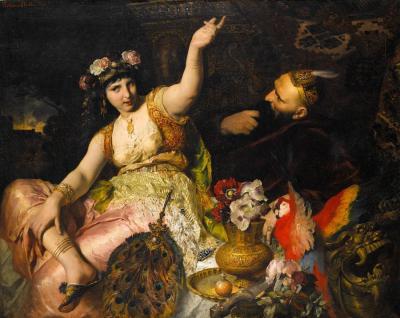 'Ferdinand Keller - Scheherazade und Sultan Schariar (1880)' by Ferdinand Keller - Sotheby's London, 13.June 2006, lot 236 via ARCADJA auction results. Licensed under Public domain via Wikimedia Commons - http://commons.wikimedia.org/wiki/File:Ferdinand_Keller_-_Scheherazade_und_Sultan_Schariar_(1880).jpg#mediaviewer/File:Ferdinand_Keller_-_Scheherazade_und_Sultan_Schariar_(1880).jpg