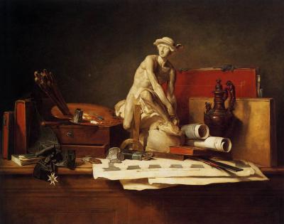 'Jean Siméon Chardin - The Attributes of Art - WGA04781' by Jean-Baptiste-Siméon Chardin - Web Gallery of Art: Image Info about artwork. Licensed under Public domain via Wikimedia Commons - http://commons.wikimedia.org/wiki/File:Jean_Sim%C3%A9on_Chardin_-_The_Attributes_of_Art_-_WGA04781.jpg#mediaviewer/File:Jean_Sim%C3%A9on_Chardin_-_The_Attributes_of_Art_-_WGA04781.jpg