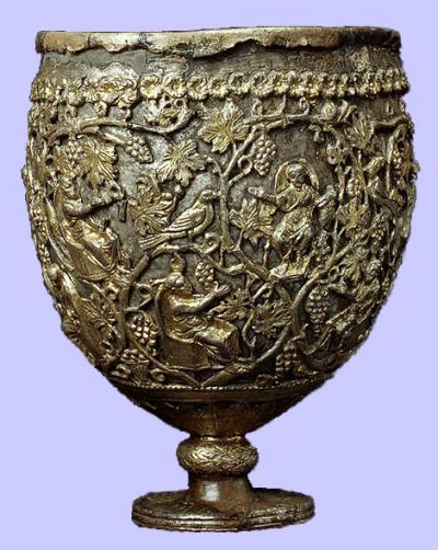 'The Antioch Chalice, first half of 6th century, Metropolitan Museum of Art' by Wmpearl - Own work. Licensed under Public domain via Wikimedia Commons - http://commons.wikimedia.org/wiki/File:The_Antioch_Chalice,_first_half_of_6th_century,_Metropolitan_Museum_of_Art.jpg#mediaviewer/File:The_Antioch_Chalice,_first_half_of_6th_century,_Metropolitan_Museum_of_Art.jpg