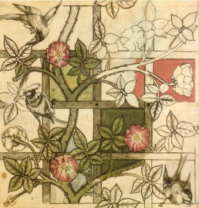 'William Morris design for Trellis wallpaper 1862' by William Morris - Scanned from Gillian Naylor, William Morris by Himself: Designs and Writings,. Licensed under Public domain via Wikimedia Commons - http://commons.wikimedia.org/wiki/File:William_Morris_design_for_Trellis_wallpaper_1862.jpg#mediaviewer/File:William_Morris_design_for_Trellis_wallpaper_1862.jpg