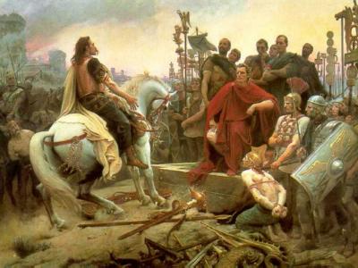 'Siege-alesia-vercingetorix-jules-cesar' by Lionel Royer - Musée CROZATIER du Puy-en-Velay. — http://www.mairie-le-puy-en-velay.fr.. Licensed under Public domain via Wikimedia Commons - http://commons.wikimedia.org/wiki/File:Siege-alesia-vercingetorix-jules-cesar.jpg#mediaviewer/File:Siege-alesia-vercingetorix-jules-cesar.jpg