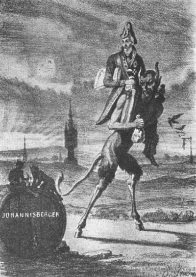 «Čert odnáší Metternicha» участника J. Grädner - Dějiny Československa. Под лицензией Общественное достояние с сайта Викисклада - https://commons.wikimedia.org/wiki/File:%C4%8Cert_odn%C3%A1%C5%A1%C3%AD_Metternicha.jpg#/media/File:%C4%8Cert_odn%C3%A1%C5%A1%C3%AD_Metternicha.jpg